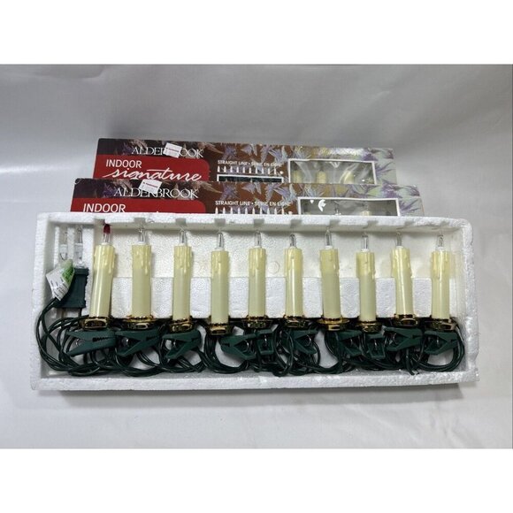 Vtg Alderbrook 4x10 Candle Electric Lights Clip On String Tree Light Work Great - Picture 2 of 8